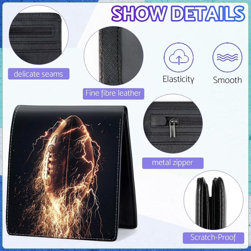 ZHIMEBYE Boys Wallet for Teens, Cool Kids Wallet for Boys Ages 8-10 9-12 11-15, Funny Football Leather Bifold Rfid Blocking, Coin Pocket Id Window for Teen Men Youth Guys Birthday Christmas Gifts - Image 5